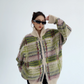 Double Zip Plaid Oversized Knit YLS0391