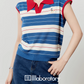 Marine Sleeveless Knit Top / Denim Mini Skirt LLA0505