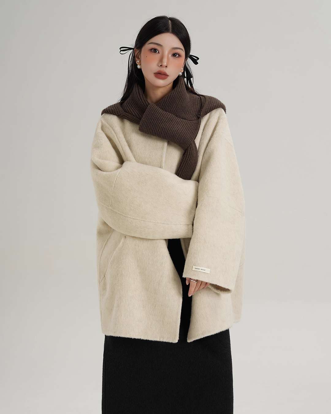 Scarf Design Wool Coat SRS0375