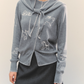 Dog Embroidery Round Neck Knit Cardigan ASG0070