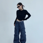 Pocket Design Wide Cargo Pants YLS0889