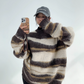 Zebra Shaggy Knit Tops YLS0715