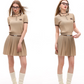 Polo Rib Knit Top / Pleated Skirt MDB0001