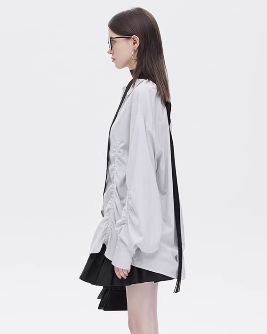 Bamboo Irregular Long-Sleeve Shirt SHN0021