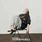 Vintage Print Short-Sleeve T-Shirt / Sweat Long Skirt LLA0653
