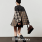 Brown Plaid Shirt  / Leather Mini Skirt LLA0519