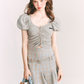 American Retro Ruffle High Waist Skirt GOU0102