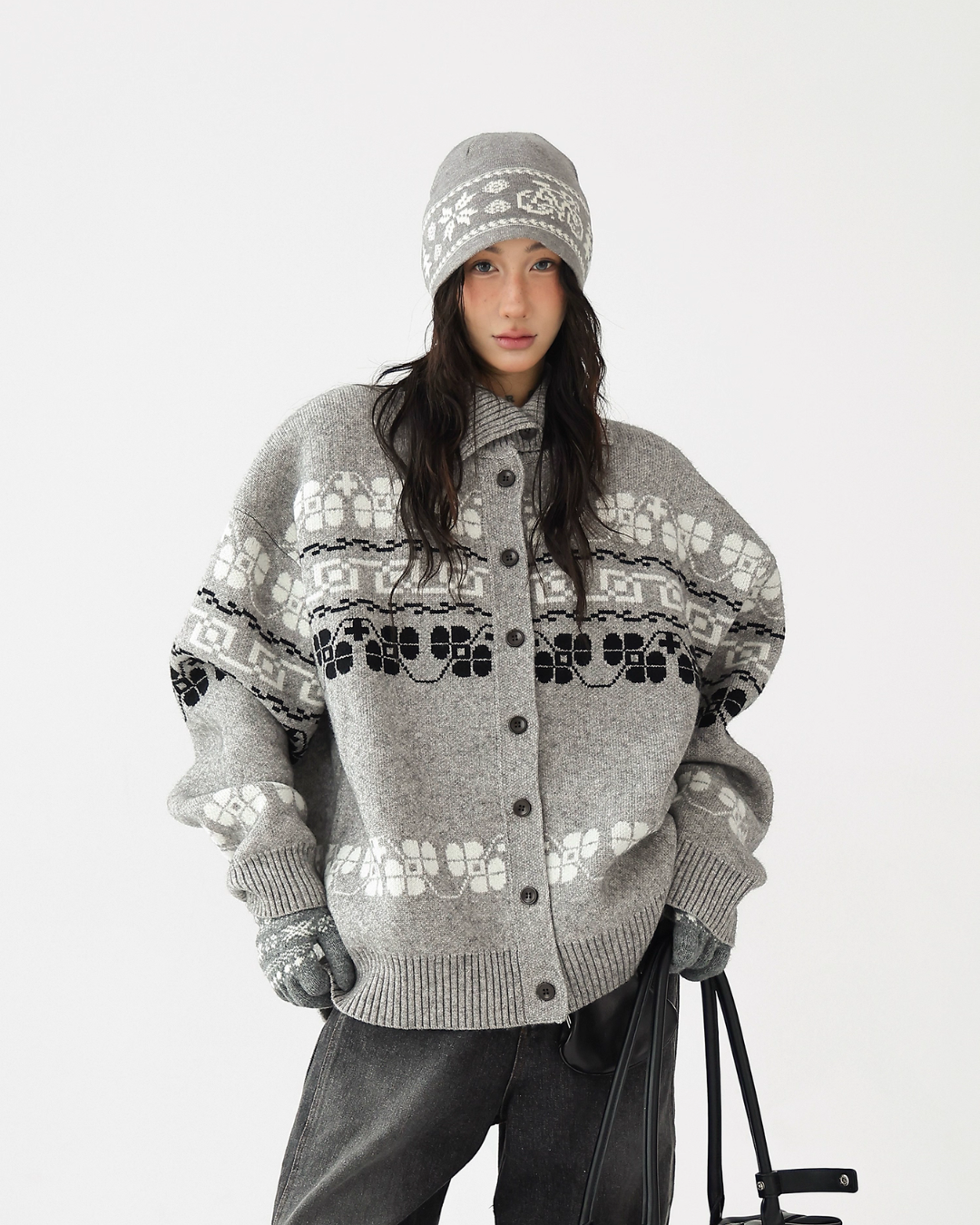 Jacquard High Neck Knit ACS0322