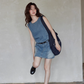 Sleeveless Denim Mini Dress SMS0016