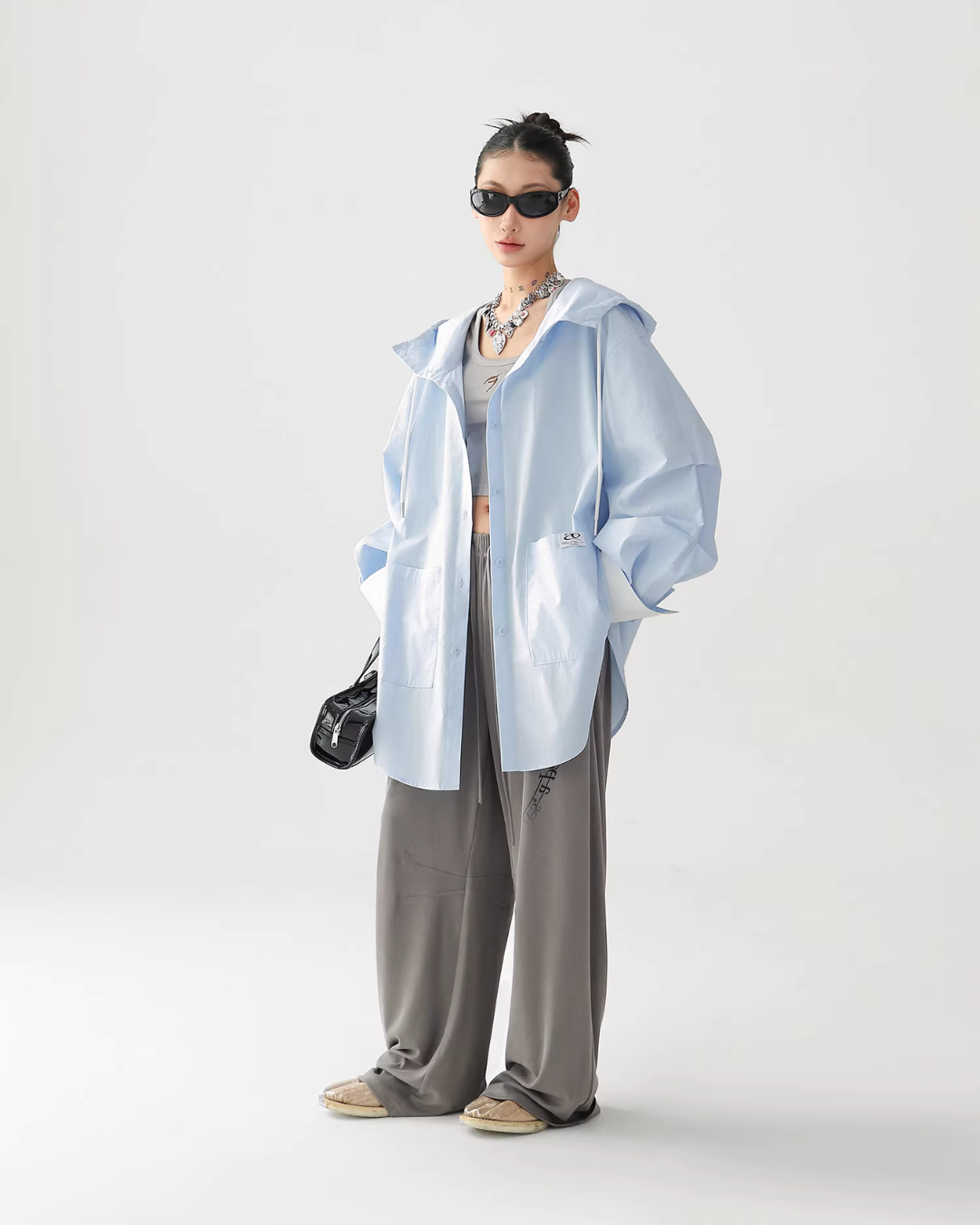 Stripe Hooded Shirt ACS0363