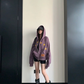 Patch Embroidered Distressed Hoodie  YLS1047