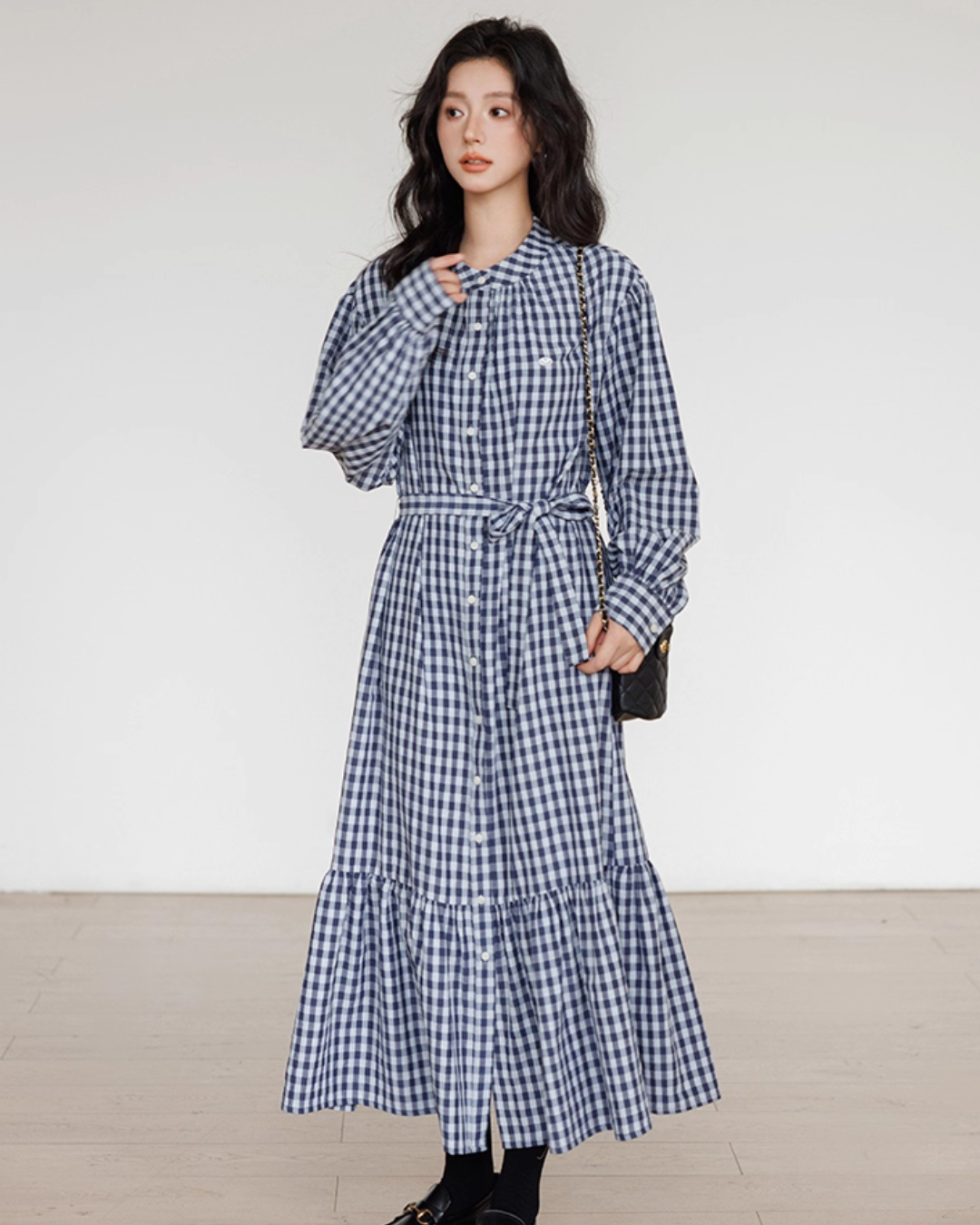 Ribbon Gingham Check Dress VAS0145