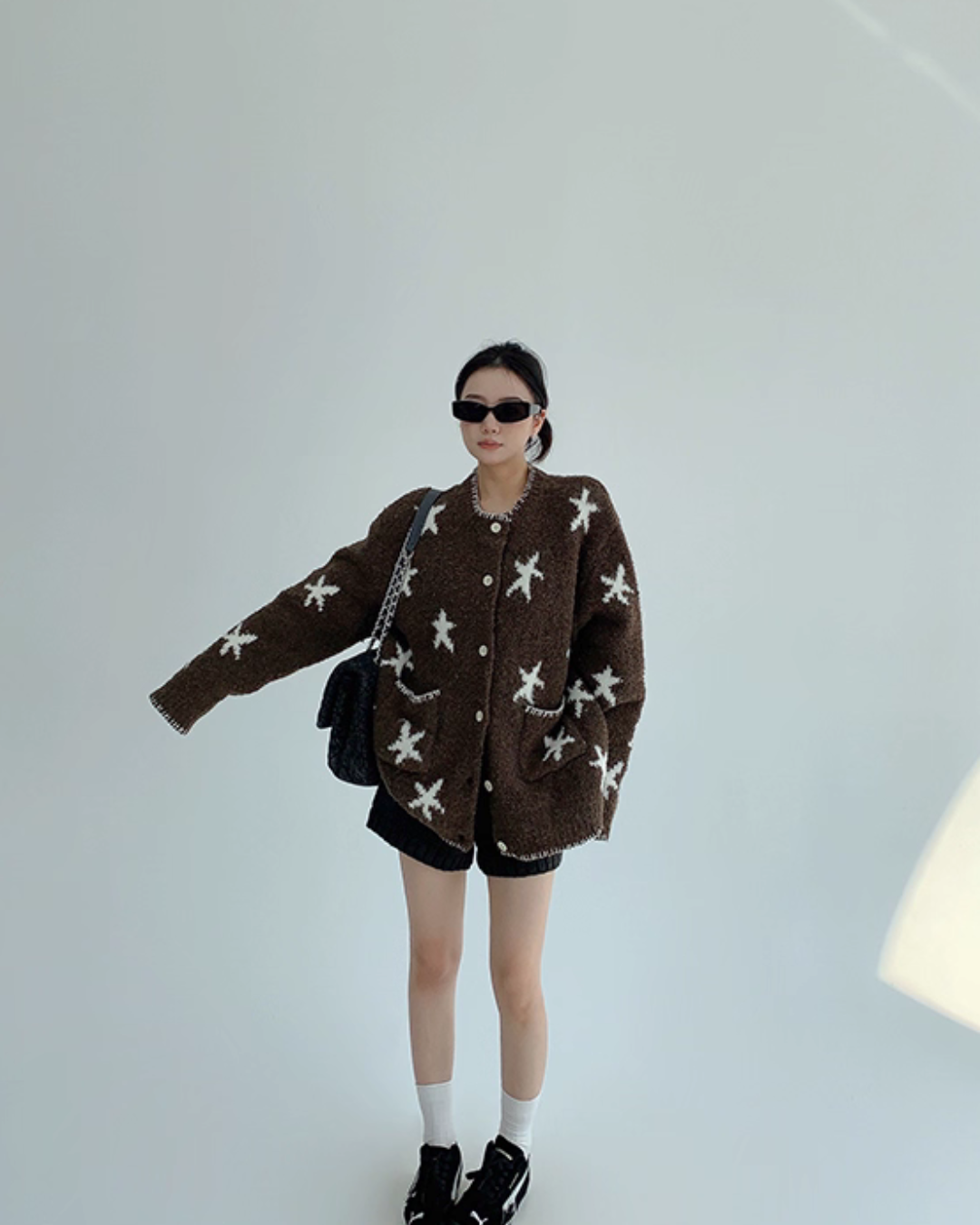 Star Patterned Knit Cardigan YLS1002