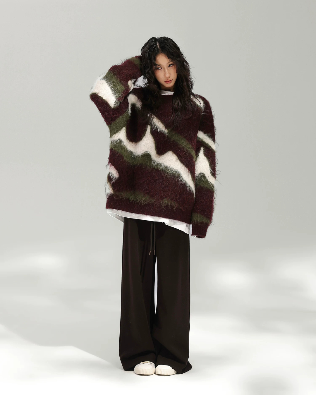 Mohair Jacquard Knit Sweater ACS0387
