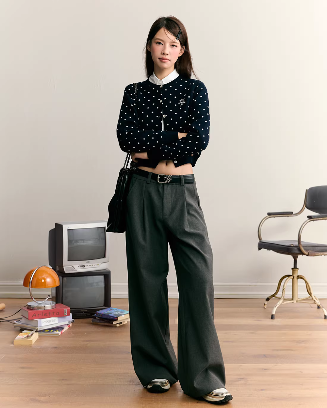 Polka Dot Round Neck Knit MST0003