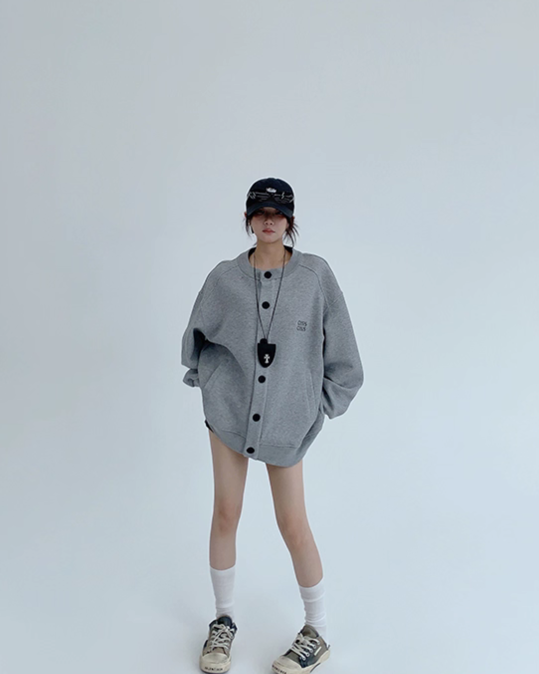 Round Neck Loose Cardigan YLS0891
