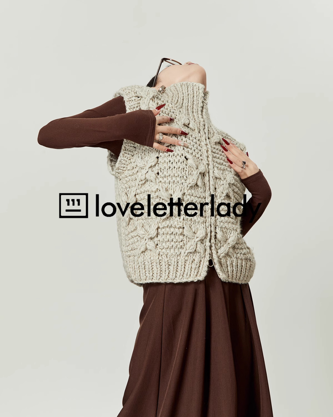 High Neck Zip Knit Vest LLA0392