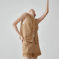 Code Embroidery Sleeveless Vest / Shorts FER0298