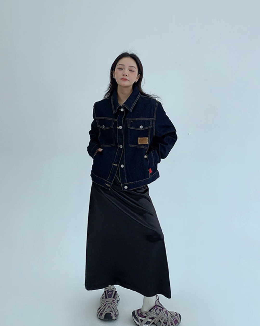 Dark Blue Stitch Denim Jacket YLS0901