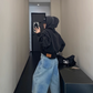 Vintage Short Hood Sweatshirt YLS0915