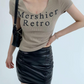 Round Neck Slim T-Shirt / Leather Tight Mini Skirt YLS0213