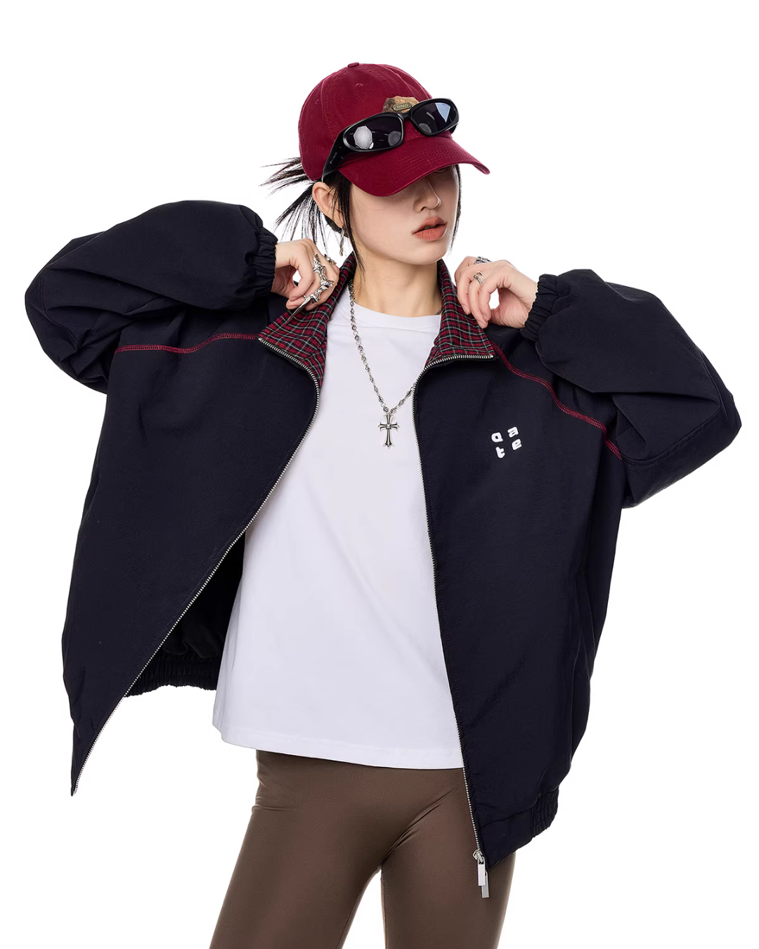 Double Zip Nylon Jacket ICM0086