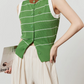 Round Neck Border Knit Vest LLA0452