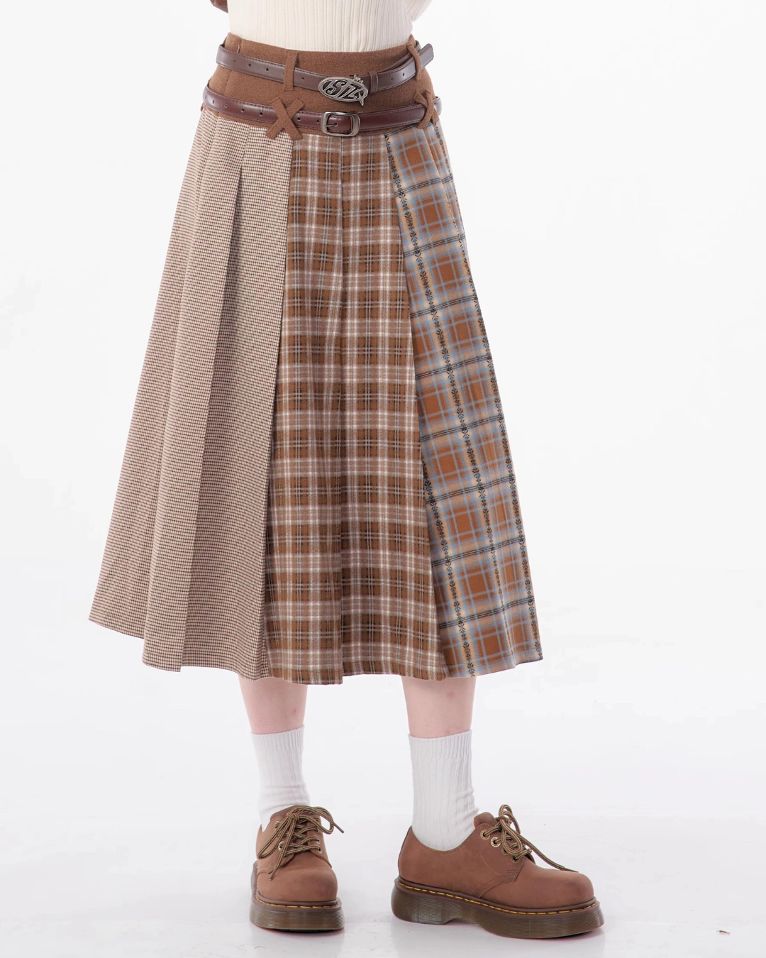 Retro Plaid Pleated Skirt ZZF0328