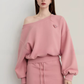 One-Shoulder Sweatshirt Top / Mini Skirt DPY0069