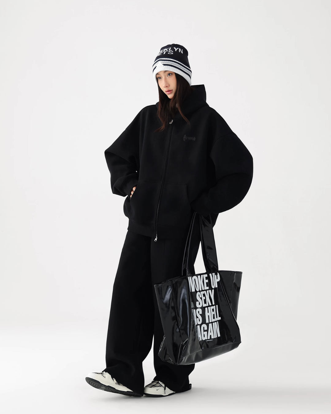 Basic Simple Zip Hoodie / Wide Sweatpants ACS0327