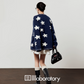 Star Jacquard Round Neck Cardigan / Tiered Design Skirt LLA0529