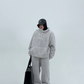 Fluffy Half Button Pullover Hoodie / Wide Pants YLS0707