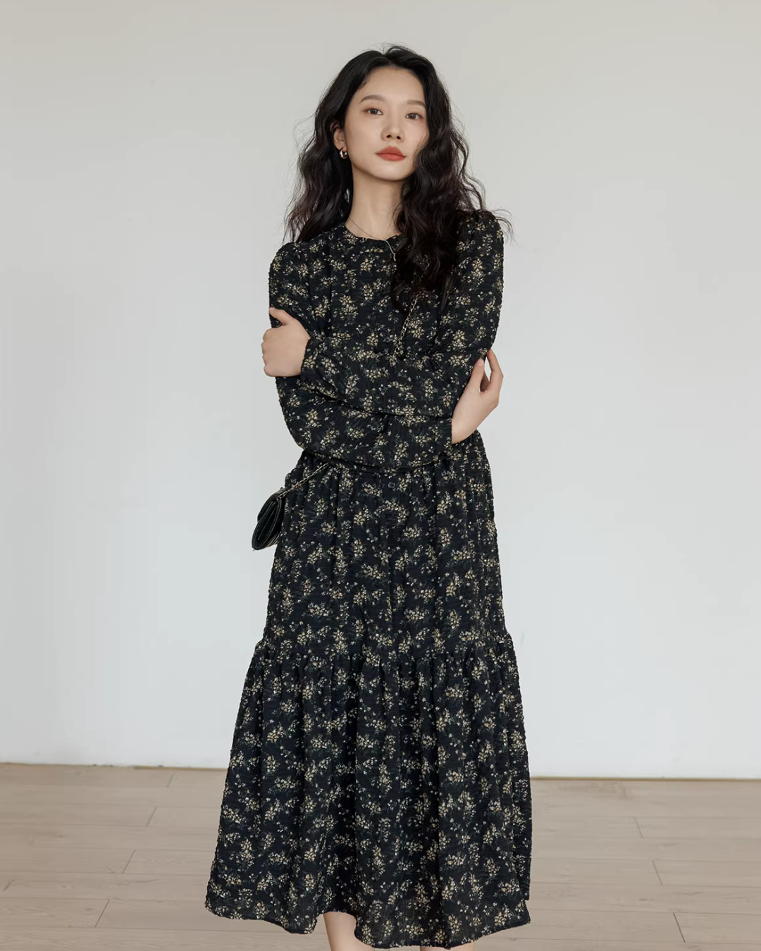 Floral Tea-Length Dress VAS0191