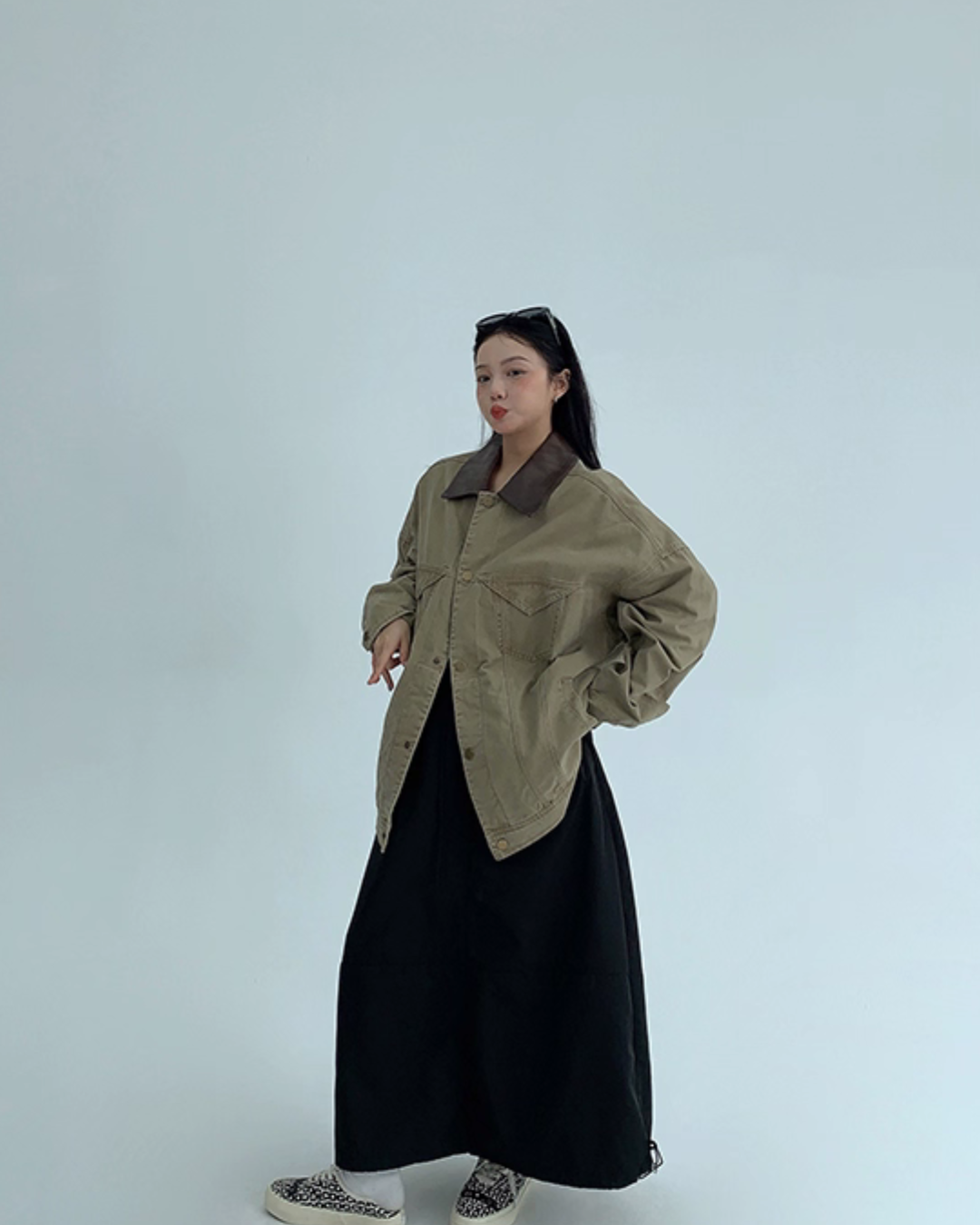 Leather Collar Military Jacket YLS0914