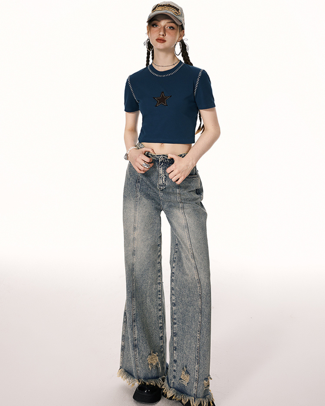 High Waist Wide Leg Denim IMO0061