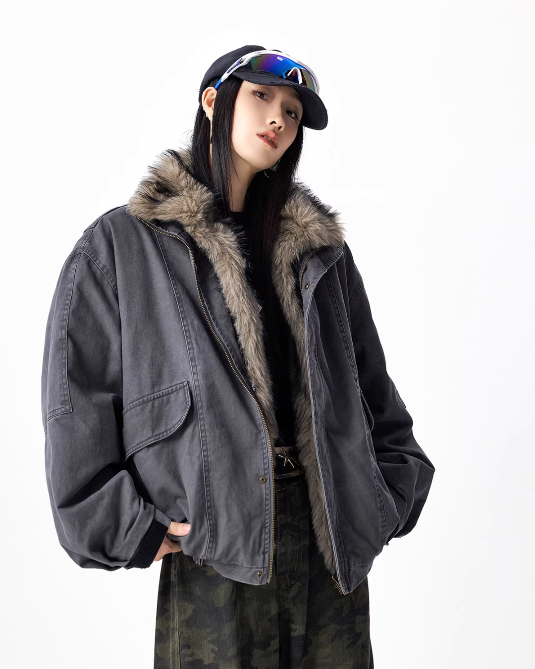 Vintage Fur Work Jacket ICM0112