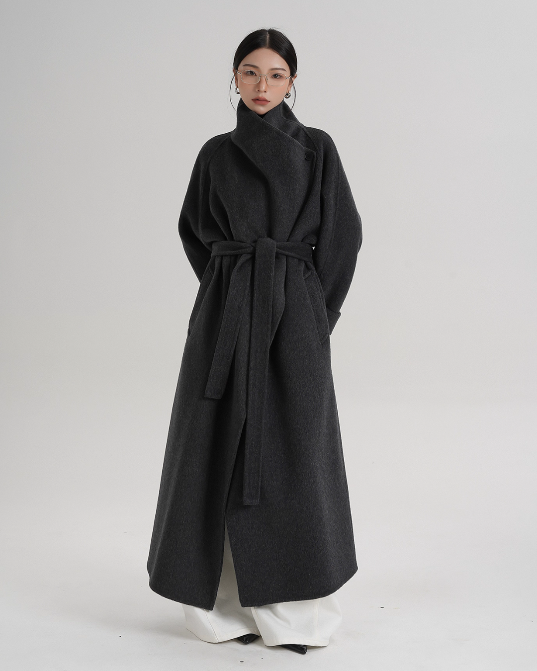 Tie Waist Wool Coat SRS0362