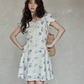 Puff Sleeve Floral Mini Dress  SMS0021