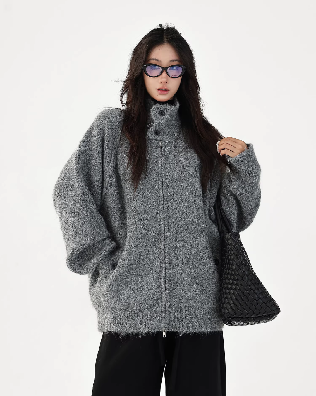 Stand Collar Knit Jacket ACS0352