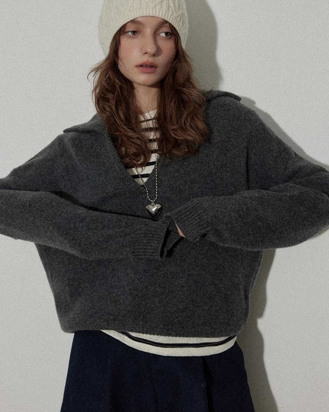 Collar Knit Casual Top RLZ0003