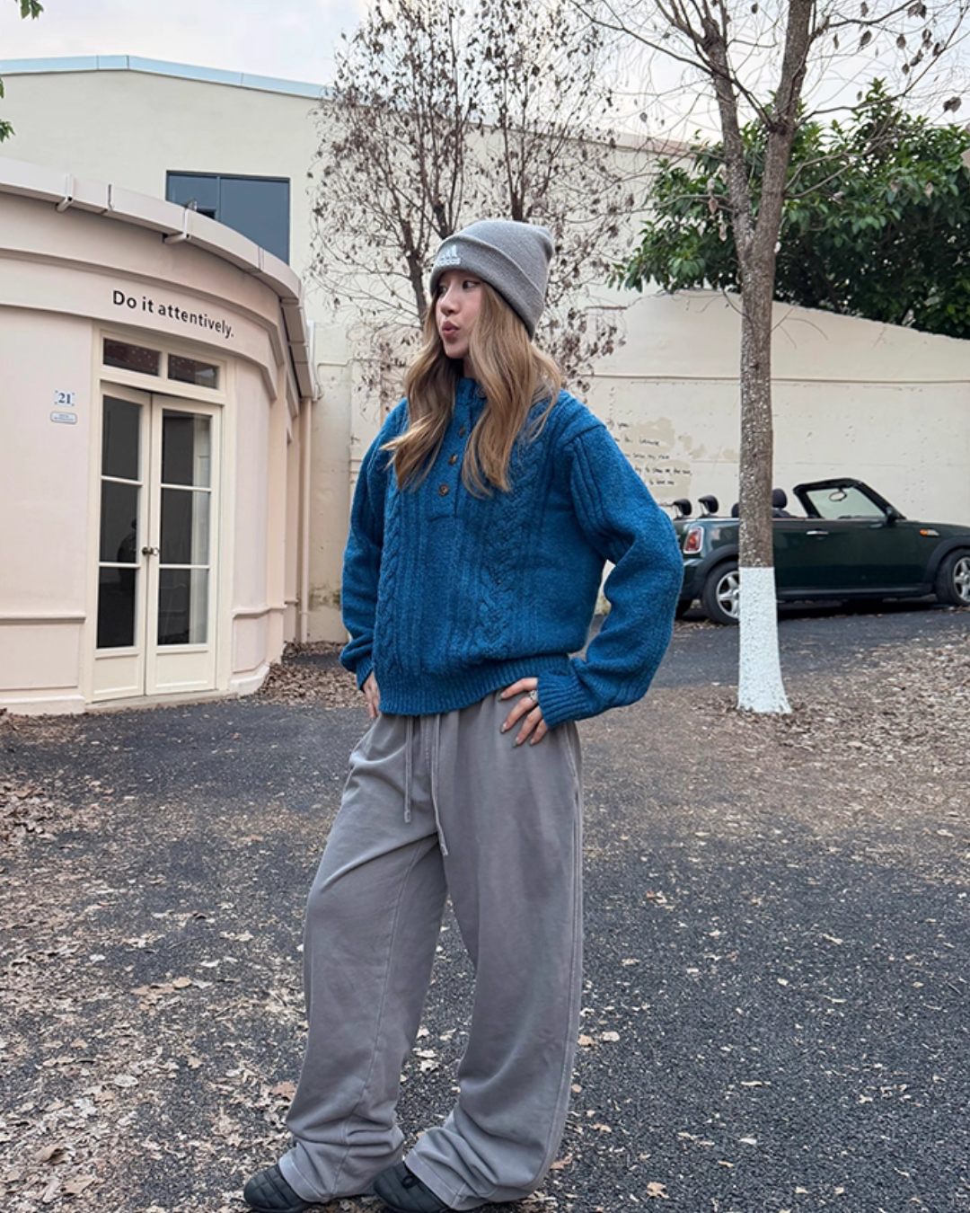 Half-Button Cable Knit CYE0084