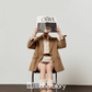 Retro Light Camel Jacket / Apricot Shirt / Mini Skirt LLA0541