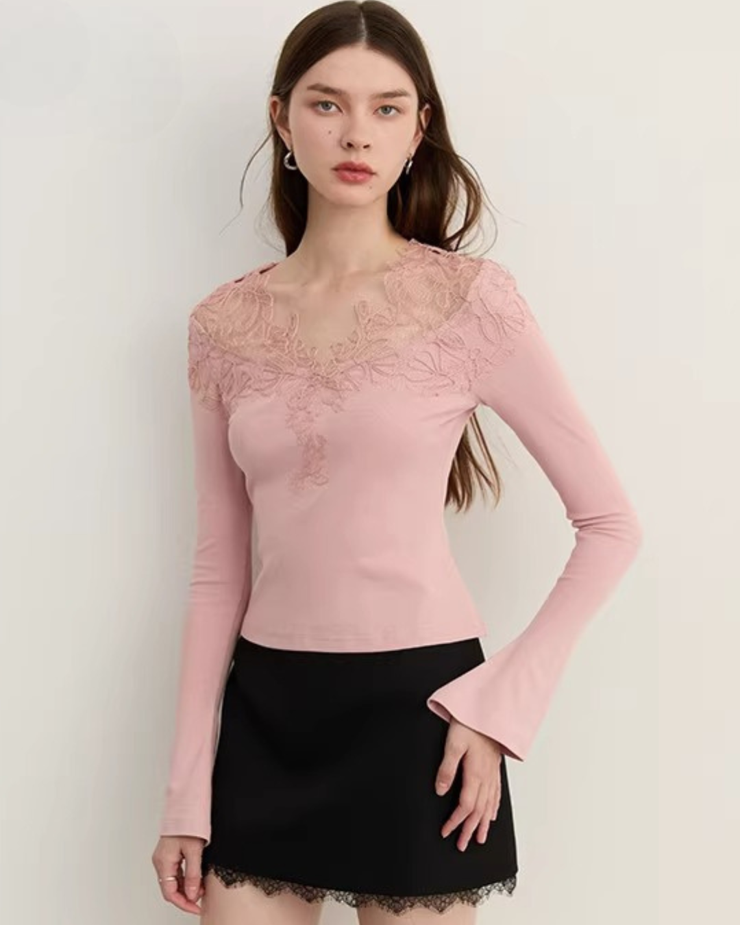 Lace French Long-Sleeve Dress DPY0080