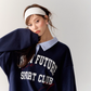 Retro Preppy Collar Sweat Tops / Mini Skirt ASG0009