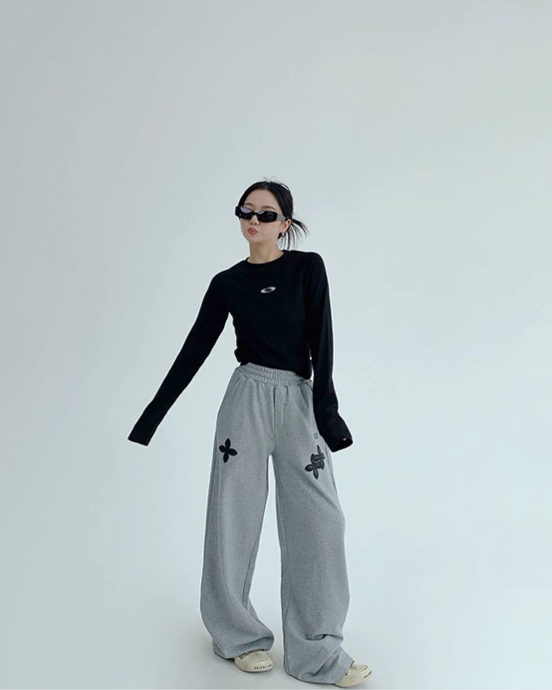 Flower Motif Sweatpants YLS0966