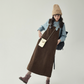 Blue Stripe Shirt / Wide Denim Pants / Corduroy Overall Skirt AMU0033