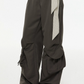 Gingham Sash Belt Wide Cargo Pants EZK0104