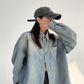 Gold Button Loose Denim Shirt YLS0740