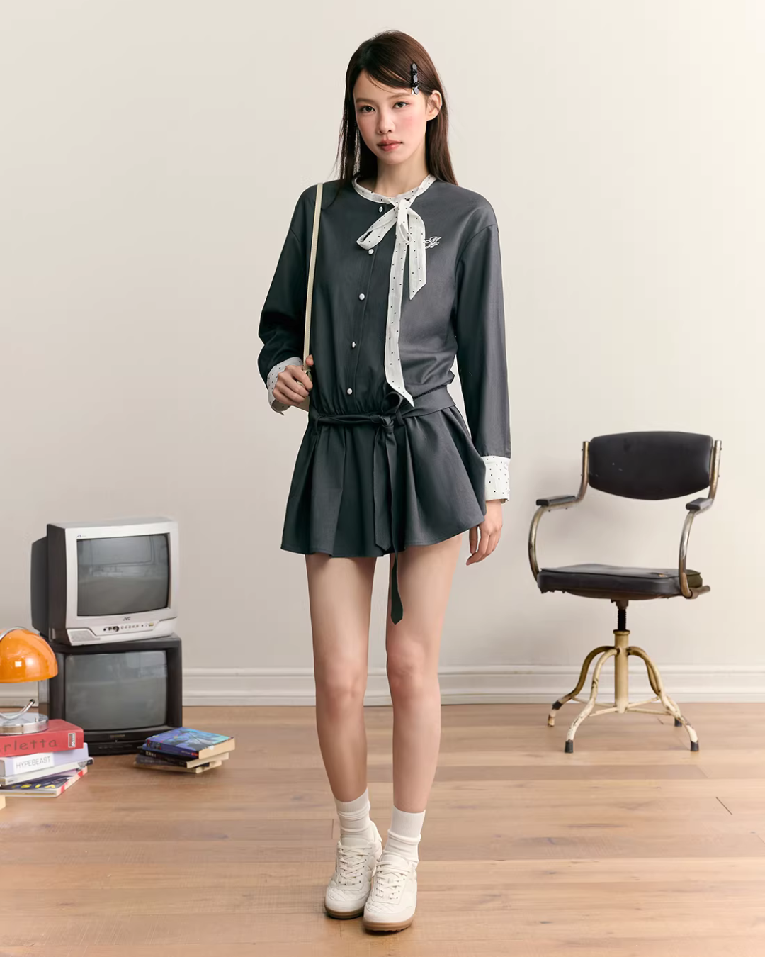Striped Long Sleeve Dress MST0001