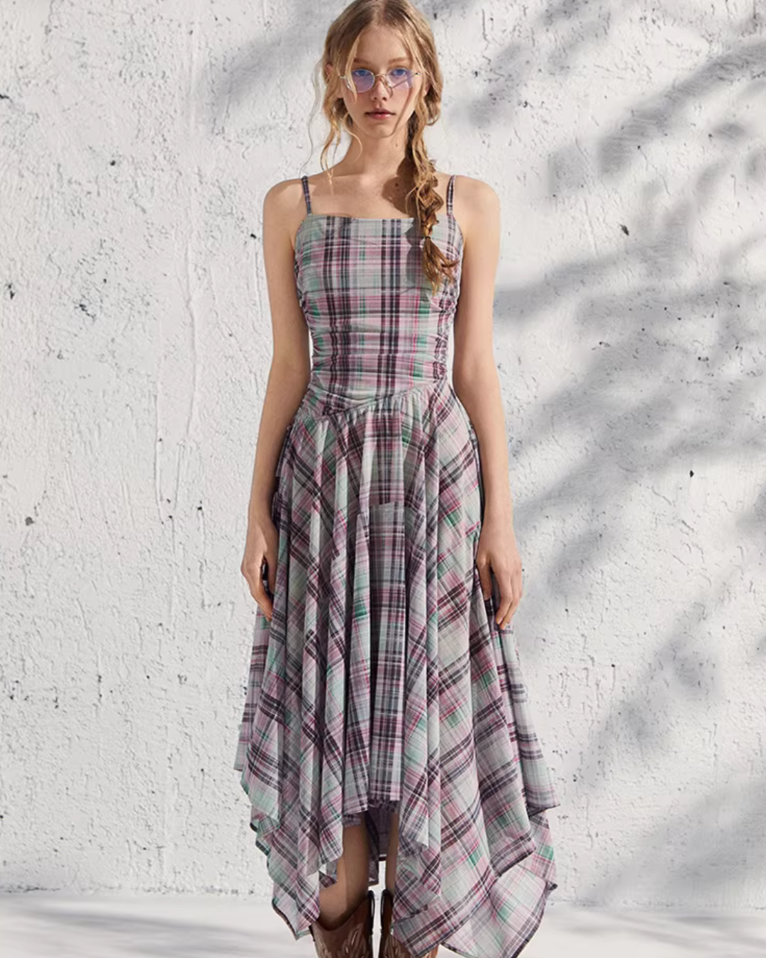 Vintage Plaid Suspender Dress BBK0001